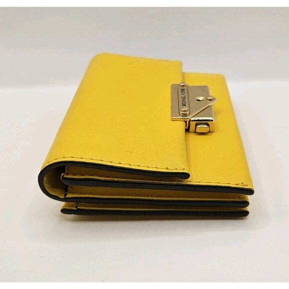 Michael Kors Yellow Leather Clip Front Small Wallet - Picture 4 of 11